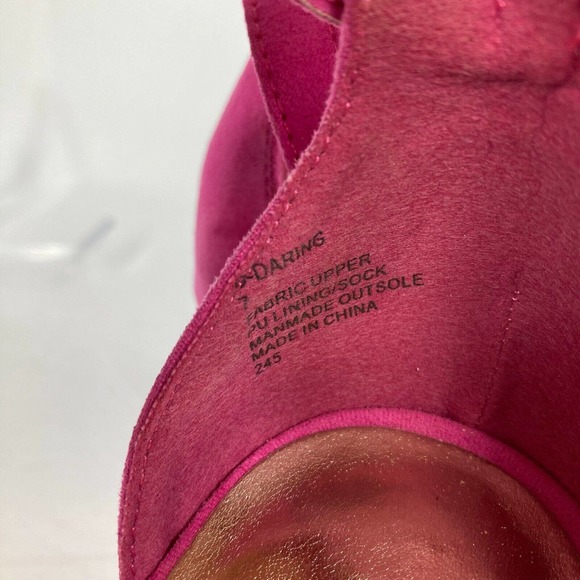 Madden Girl Shoes Womens Sz 7 Darling‎ Pink Faux Suede Open Toe Heel Sandals - Picture 7 of 8